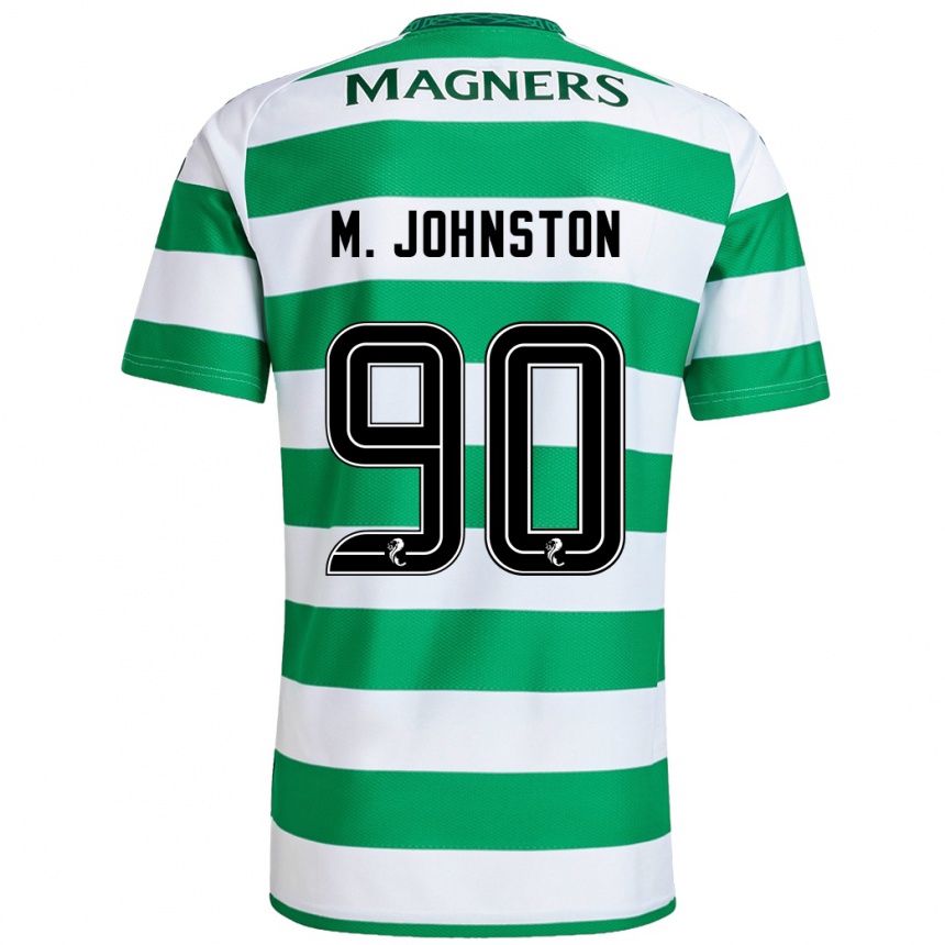 Niño Fútbol Camiseta Mikey Johnston #90 Verde Blanco 1ª Equipación 2024/25 Argentina