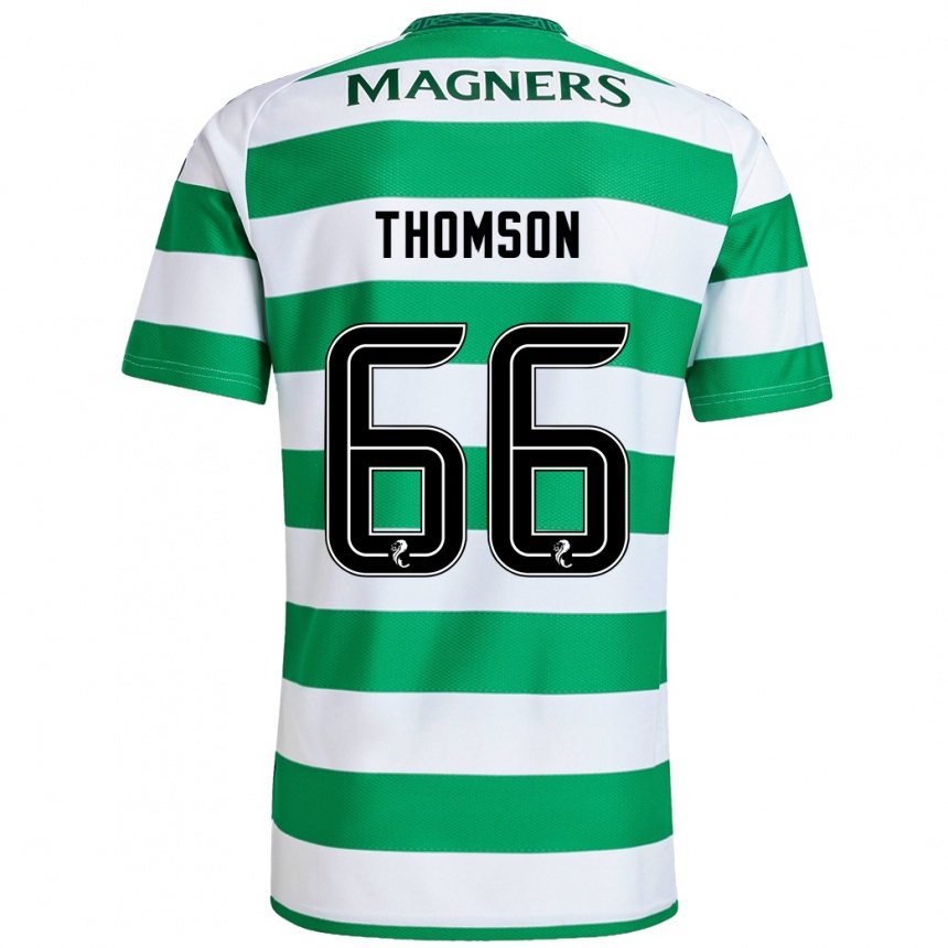 Niño Fútbol Camiseta Corey Thomson #66 Verde Blanco 1ª Equipación 2024/25 Argentina