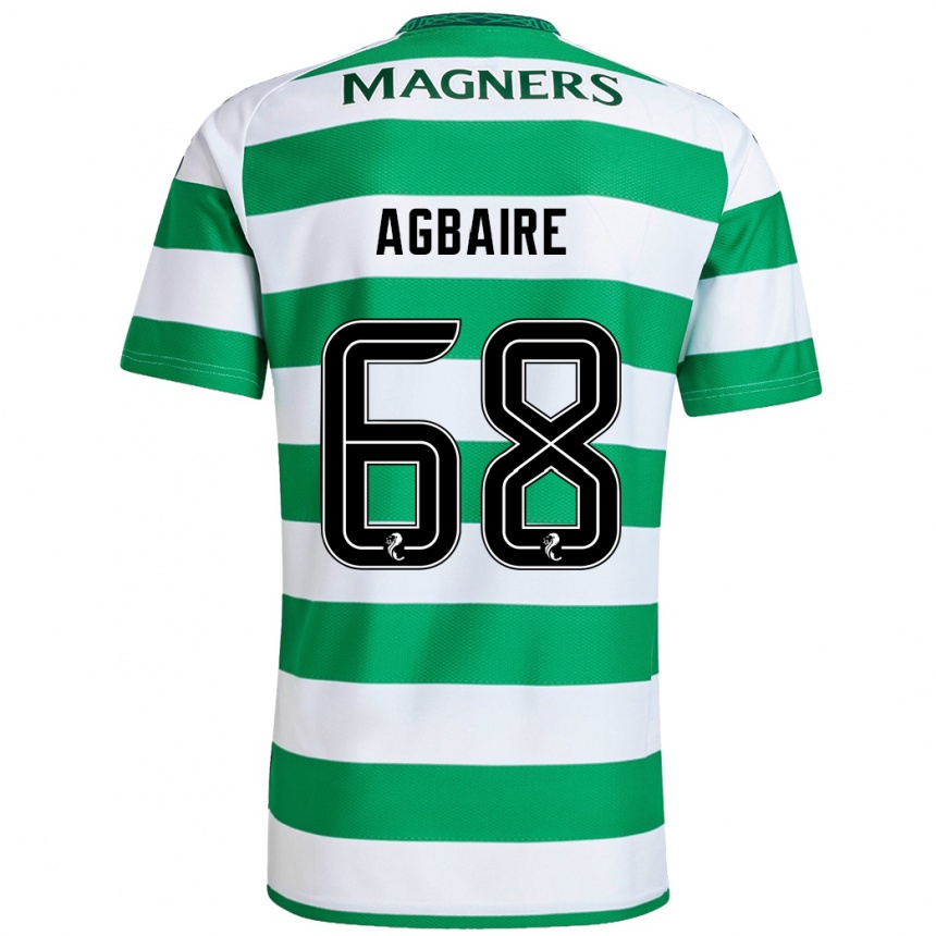 Niño Fútbol Camiseta Lenny Agbaire #68 Verde Blanco 1ª Equipación 2024/25 Argentina