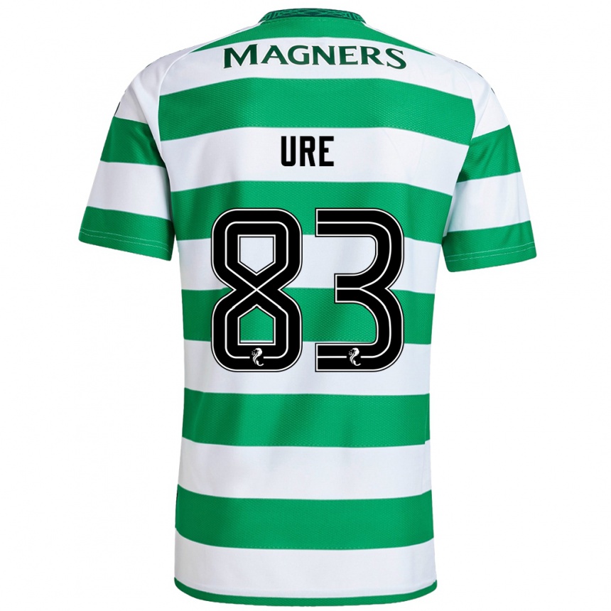 Niño Fútbol Camiseta Kyle Ure #83 Verde Blanco 1ª Equipación 2024/25 Argentina