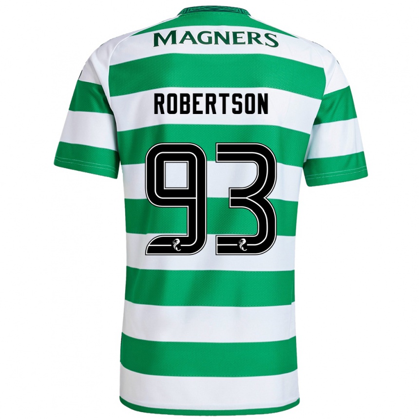 Niño Fútbol Camiseta Mitchell Robertson #93 Verde Blanco 1ª Equipación 2024/25 Argentina