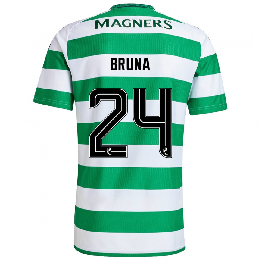 Niño Fútbol Camiseta Bruna Lourenço #24 Verde Blanco 1ª Equipación 2024/25 Argentina