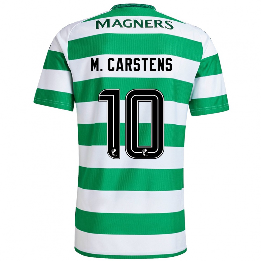 Niño Fútbol Camiseta Mathilde Carstens #10 Verde Blanco 1ª Equipación 2024/25 Argentina