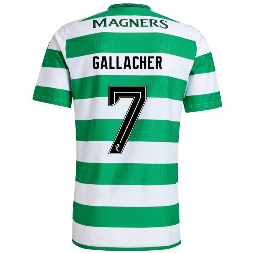 Niño Fútbol Camiseta Amy Gallacher #7 Verde Blanco 1ª Equipación 2024/25 Argentina