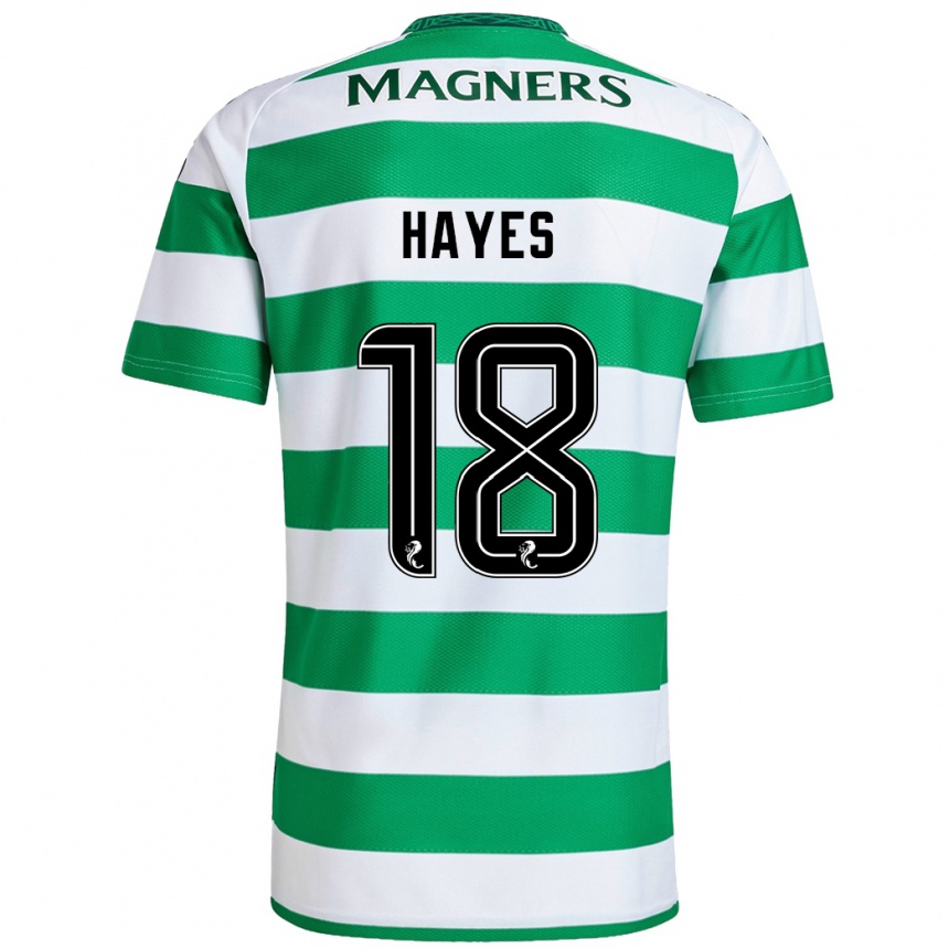 Niño Fútbol Camiseta Caitlin Hayes #18 Verde Blanco 1ª Equipación 2024/25 Argentina