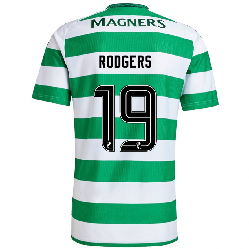 Niño Fútbol Camiseta Lisa Rodgers #19 Verde Blanco 1ª Equipación 2024/25 Argentina