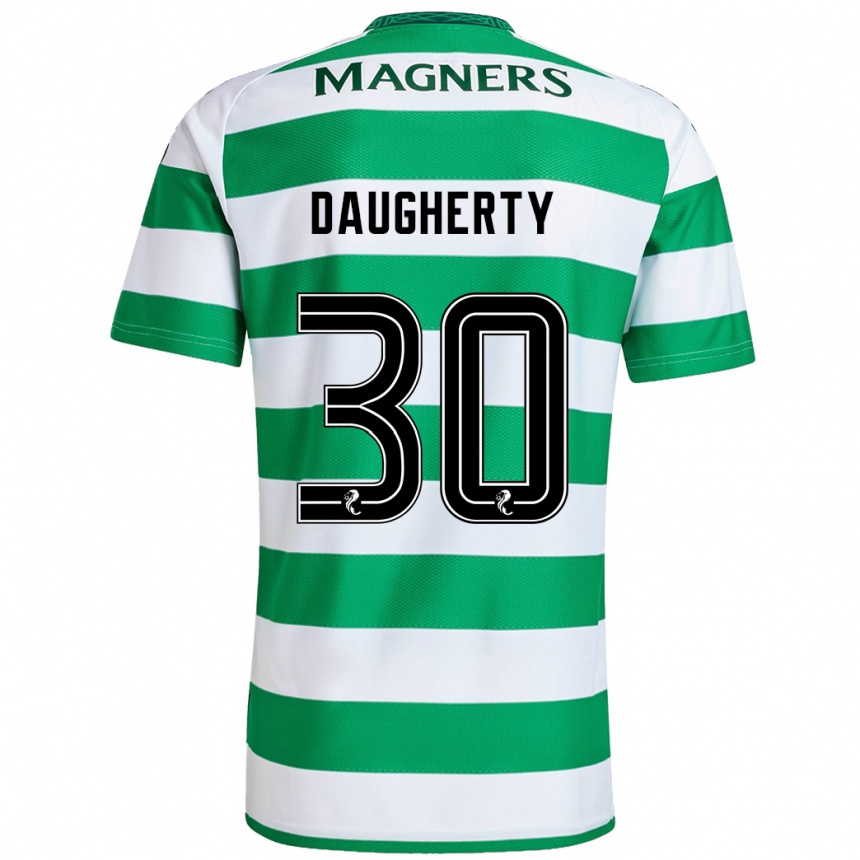 Niño Fútbol Camiseta Kelsey Daugherty #30 Verde Blanco 1ª Equipación 2024/25 Argentina