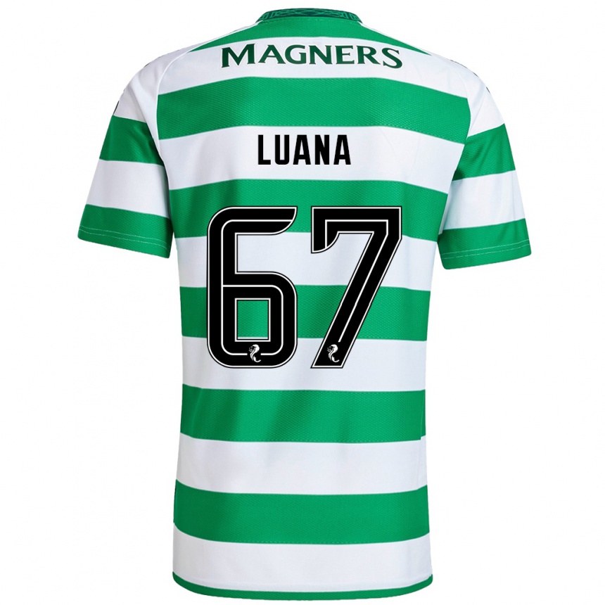 Niño Fútbol Camiseta Luana Muñoz #67 Verde Blanco 1ª Equipación 2024/25 Argentina