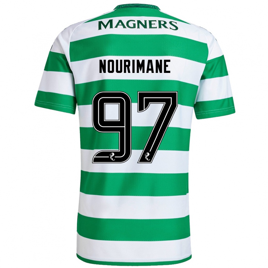 Niño Fútbol Camiseta Addi Nourimane #97 Verde Blanco 1ª Equipación 2024/25 Argentina