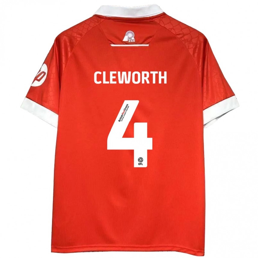 Niño Fútbol Camiseta Max Cleworth #4 Rojo Blanco 1ª Equipación 2024/25 Argentina