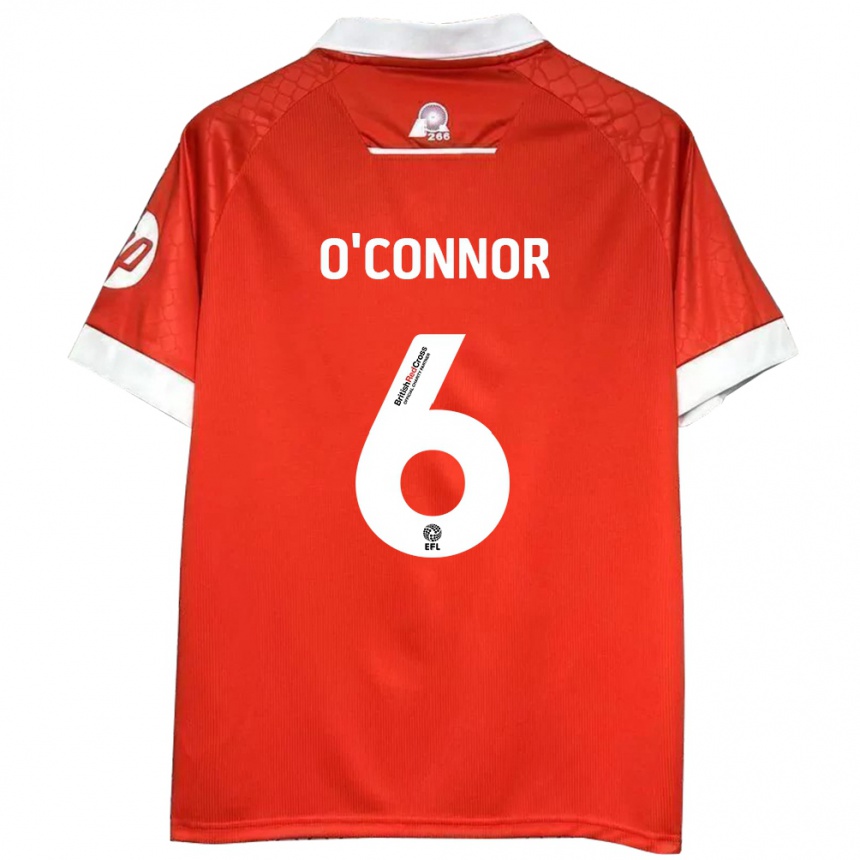 Niño Fútbol Camiseta Thomas O'connor #6 Rojo Blanco 1ª Equipación 2024/25 Argentina