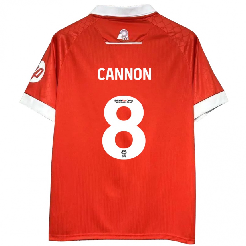 Niño Fútbol Camiseta Andy Cannon #8 Rojo Blanco 1ª Equipación 2024/25 Argentina