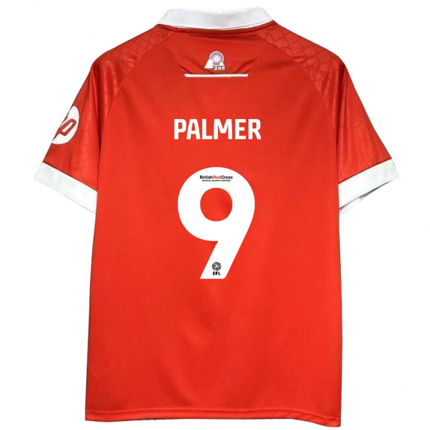 Niño Fútbol Camiseta Ollie Palmer #9 Rojo Blanco 1ª Equipación 2024/25 Argentina