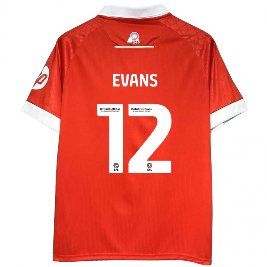 Niño Fútbol Camiseta George Evans #12 Rojo Blanco 1ª Equipación 2024/25 Argentina