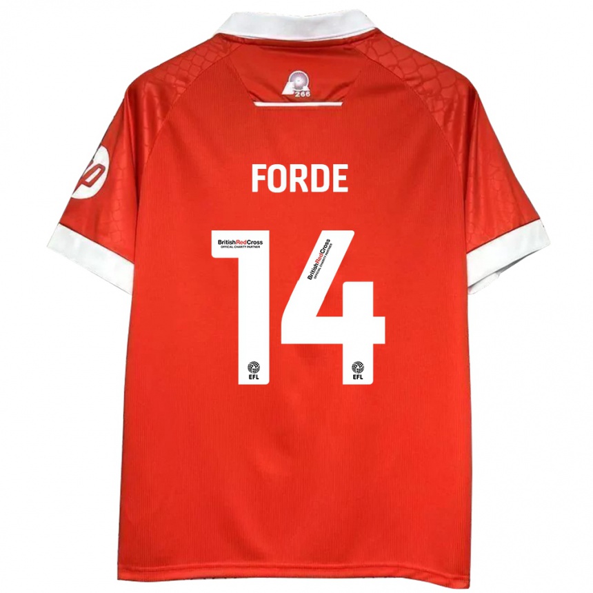 Niño Fútbol Camiseta Anthony Forde #14 Rojo Blanco 1ª Equipación 2024/25 Argentina