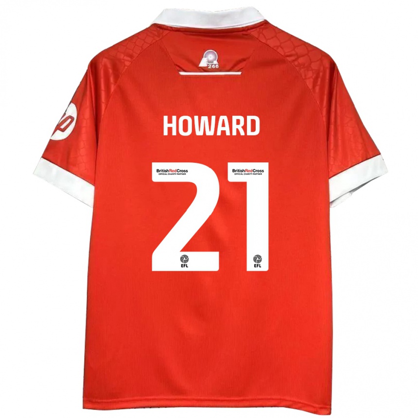 Niño Fútbol Camiseta Mark Howard #21 Rojo Blanco 1ª Equipación 2024/25 Argentina