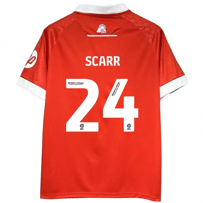 Niño Fútbol Camiseta Dan Scarr #24 Rojo Blanco 1ª Equipación 2024/25 Argentina