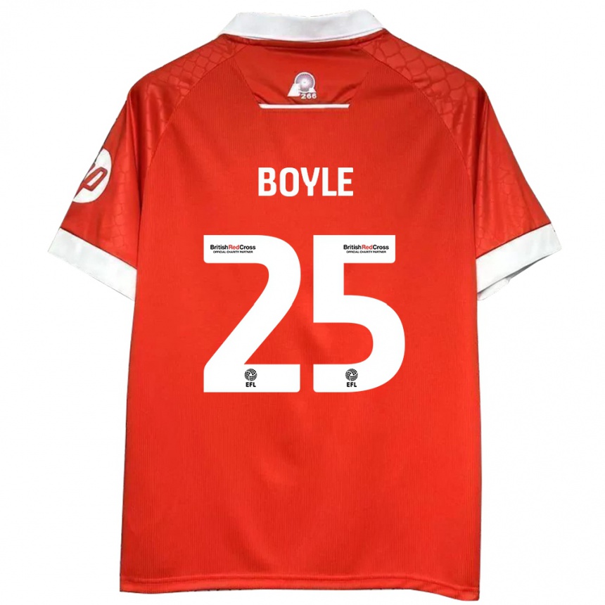 Niño Fútbol Camiseta Will Boyle #25 Rojo Blanco 1ª Equipación 2024/25 Argentina