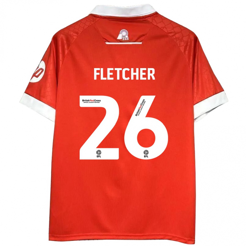 Niño Fútbol Camiseta Steven Fletcher #26 Rojo Blanco 1ª Equipación 2024/25 Argentina