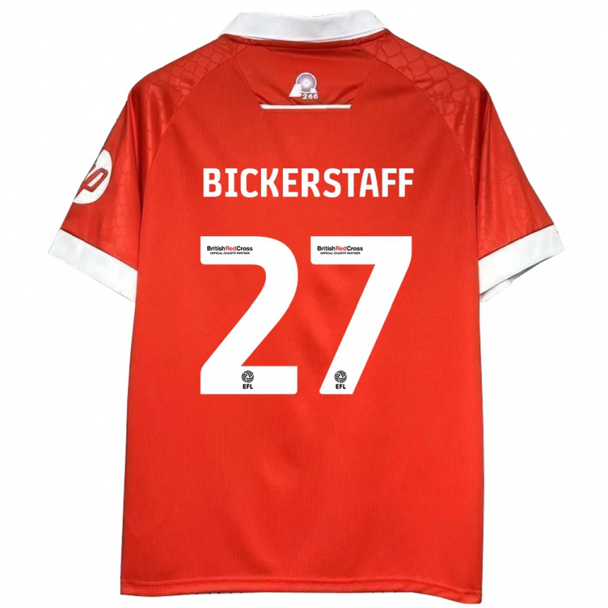 Niño Fútbol Camiseta Jake Bickerstaff #27 Rojo Blanco 1ª Equipación 2024/25 Argentina