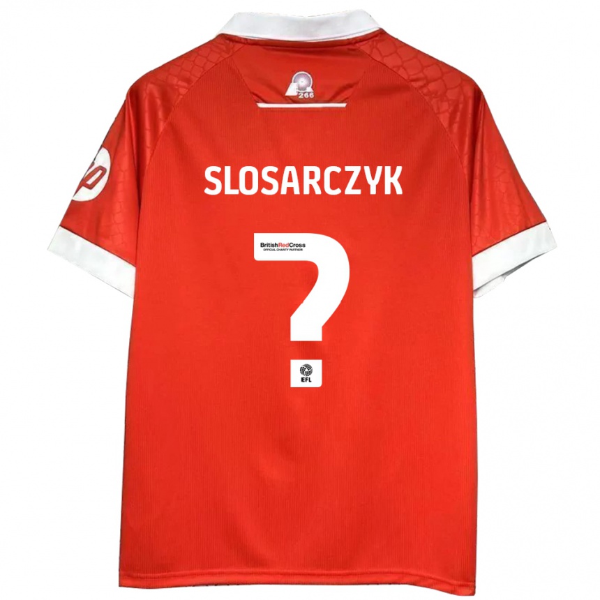 Niño Fútbol Camiseta Nikolas Slosarczyk #0 Rojo Blanco 1ª Equipación 2024/25 Argentina