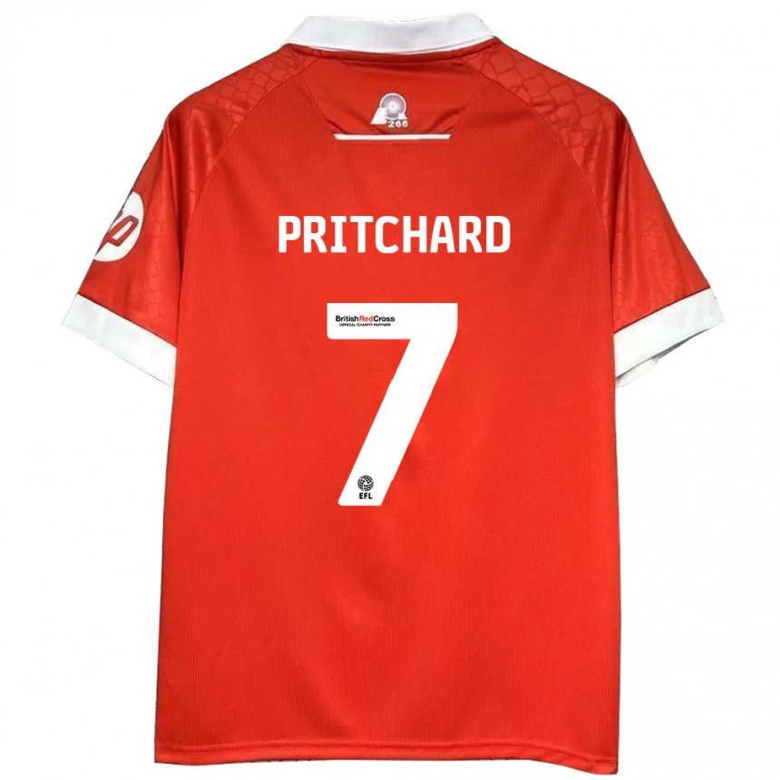 Niño Fútbol Camiseta Rebecca Pritchard #7 Rojo Blanco 1ª Equipación 2024/25 Argentina