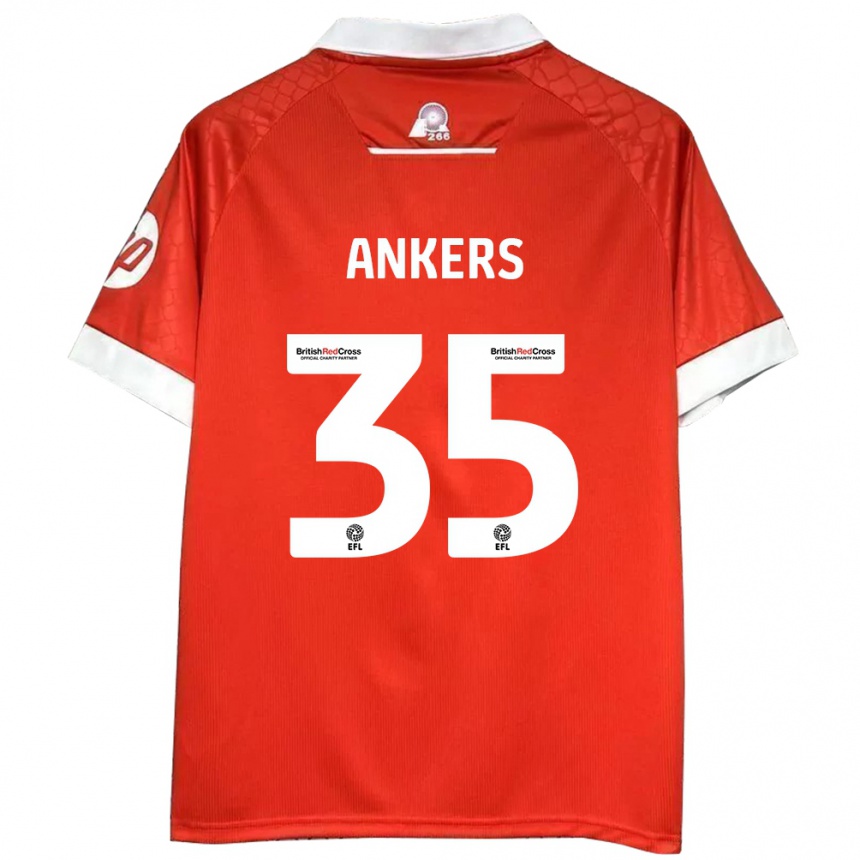 Niño Fútbol Camiseta Chloe Ankers #35 Rojo Blanco 1ª Equipación 2024/25 Argentina