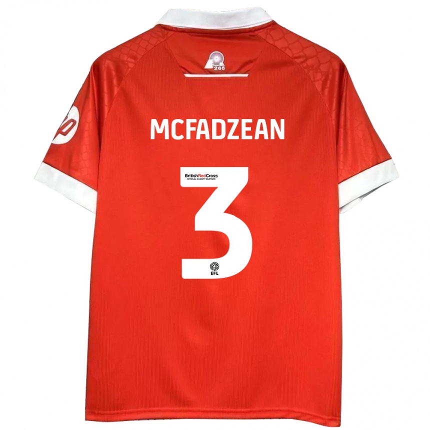 Niño Fútbol Camiseta Callum Mcfadzean #3 Rojo Blanco 1ª Equipación 2024/25 Argentina