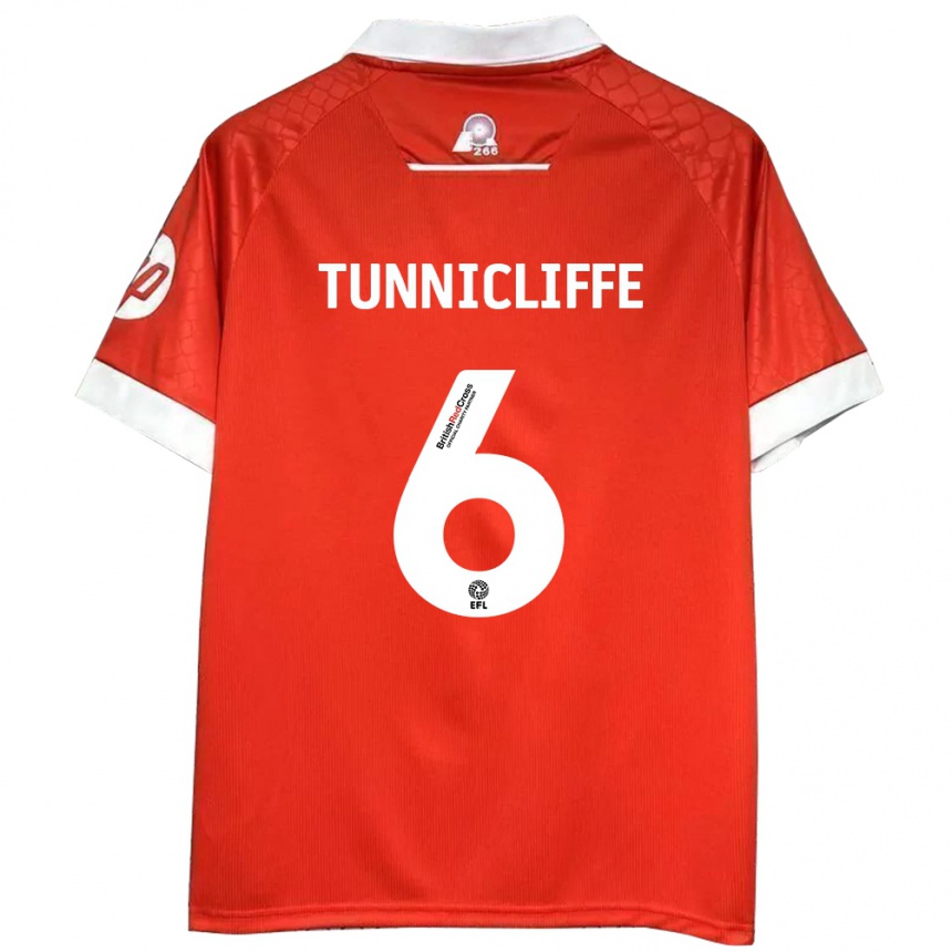 Niño Fútbol Camiseta Jordan Tunnicliffe #6 Rojo Blanco 1ª Equipación 2024/25 Argentina