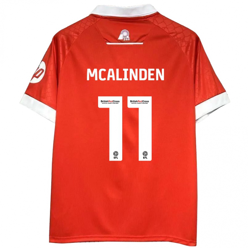 Niño Fútbol Camiseta Liam Mcalinden #11 Rojo Blanco 1ª Equipación 2024/25 Argentina