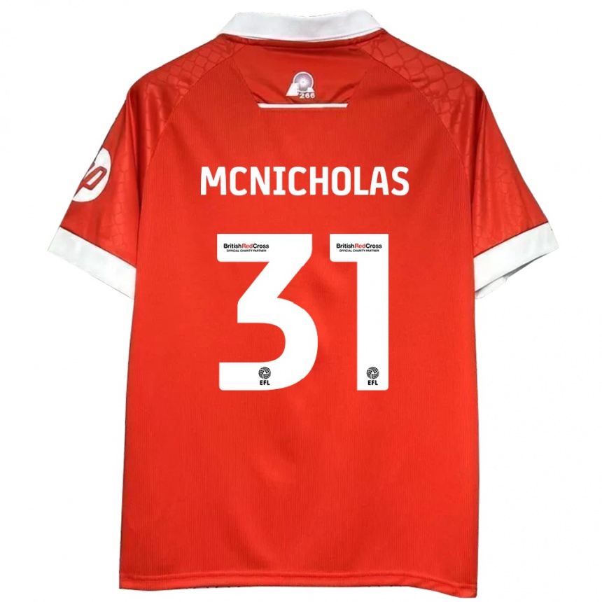 Niño Fútbol Camiseta Luke Mcnicholas #31 Rojo Blanco 1ª Equipación 2024/25 Argentina