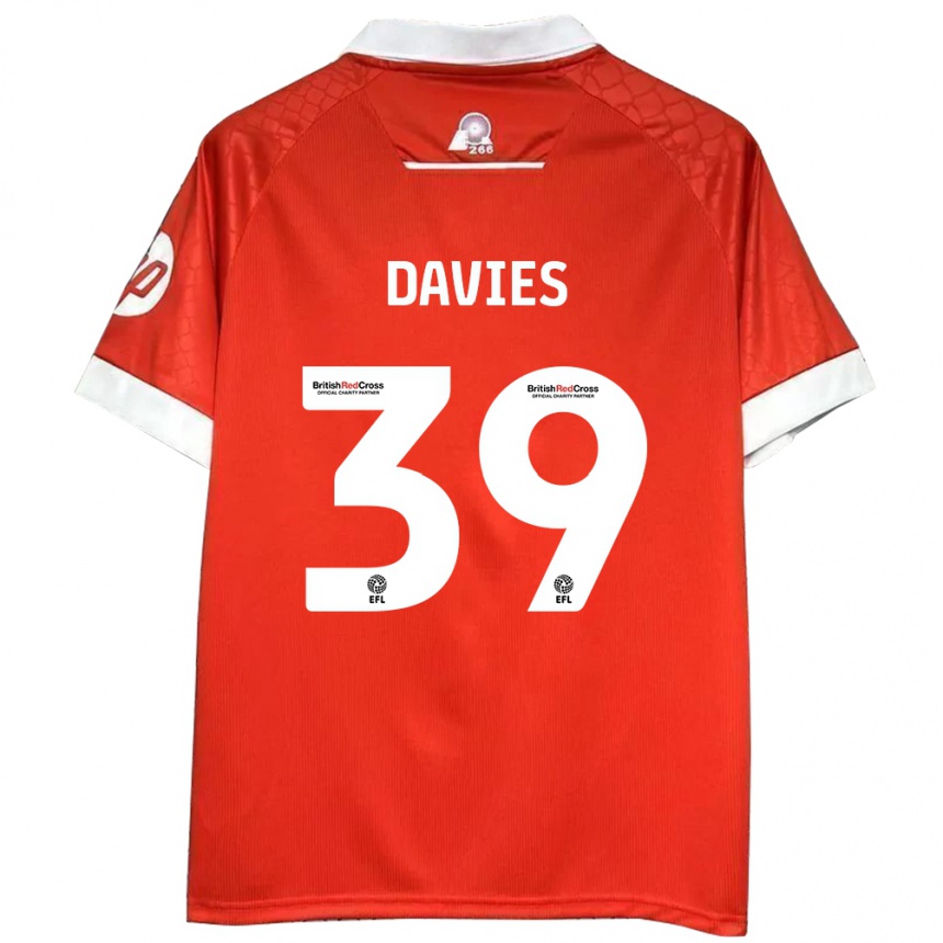 Niño Fútbol Camiseta Daniel Davies #39 Rojo Blanco 1ª Equipación 2024/25 Argentina