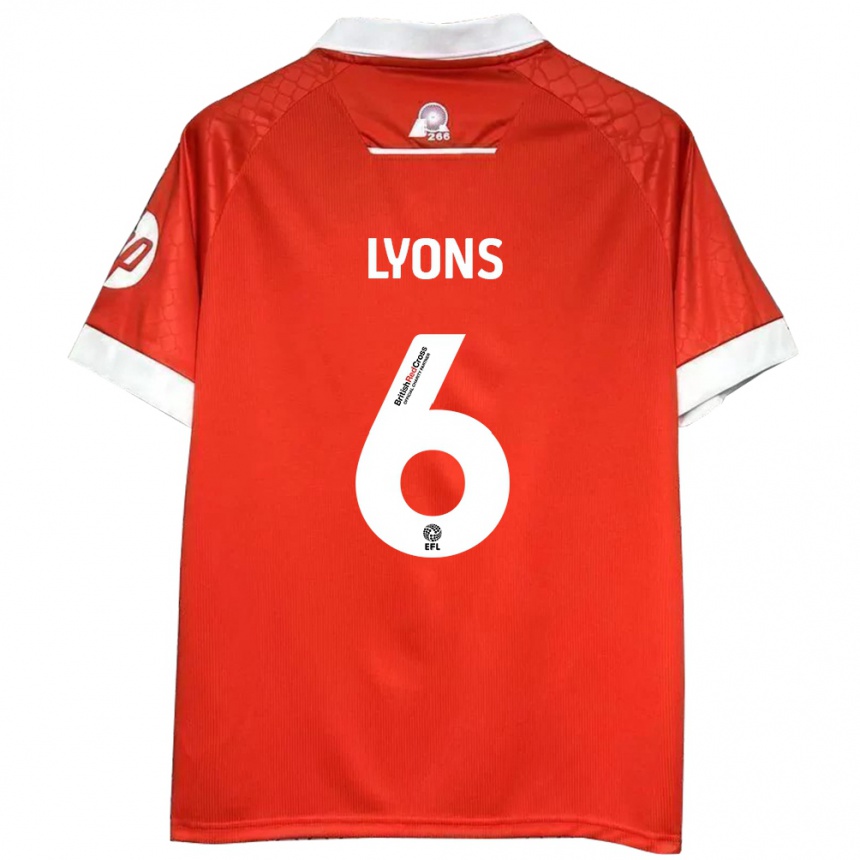 Niño Fútbol Camiseta Lauryn Lyons #6 Rojo Blanco 1ª Equipación 2024/25 Argentina