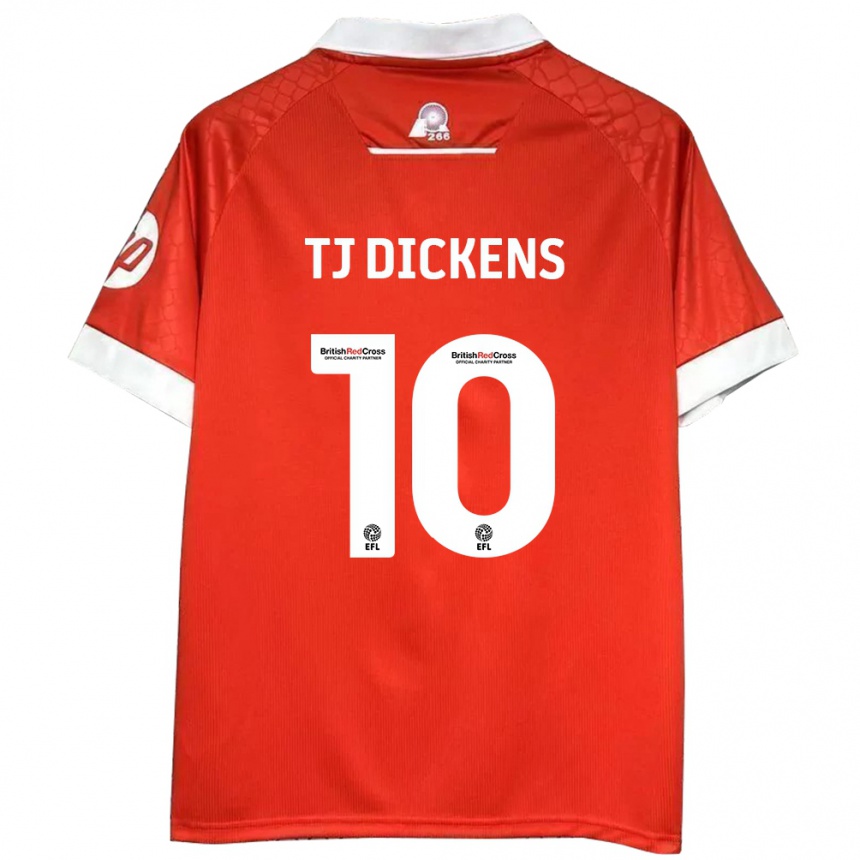 Niño Fútbol Camiseta Tonicha Tj Dickens #10 Rojo Blanco 1ª Equipación 2024/25 Argentina