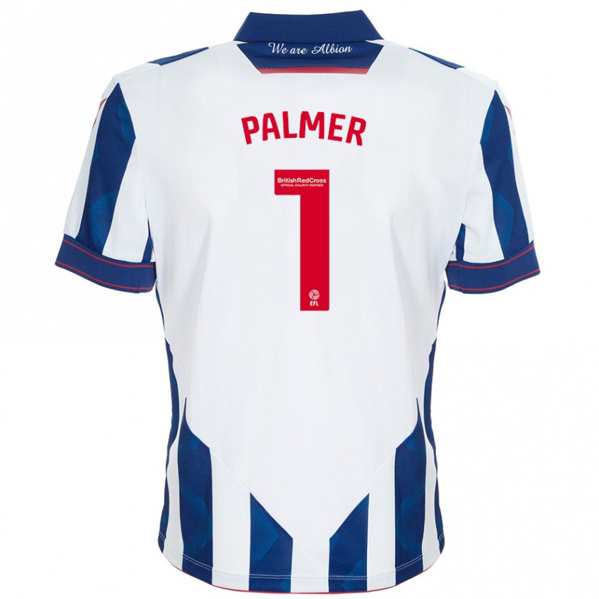 Niño Fútbol Camiseta Alex Palmer #1 Blanco Azul Oscuro 1ª Equipación 2024/25 Argentina