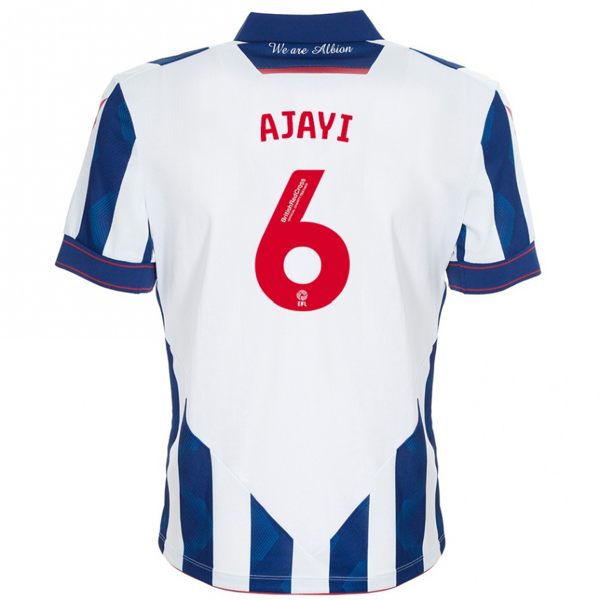 Niño Fútbol Camiseta Semi Ajayi #6 Blanco Azul Oscuro 1ª Equipación 2024/25 Argentina