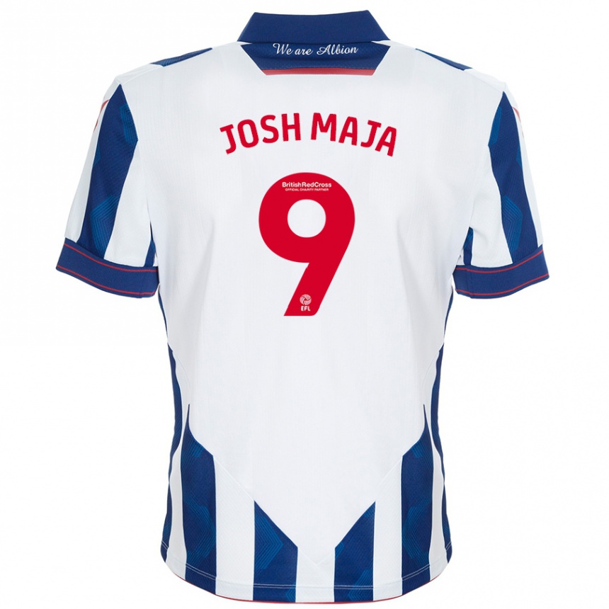 Niño Fútbol Camiseta Josh Maja #9 Blanco Azul Oscuro 1ª Equipación 2024/25 Argentina