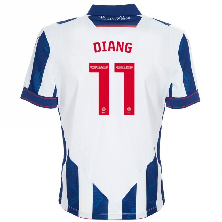 Niño Fútbol Camiseta Grady Diangana #11 Blanco Azul Oscuro 1ª Equipación 2024/25 Argentina