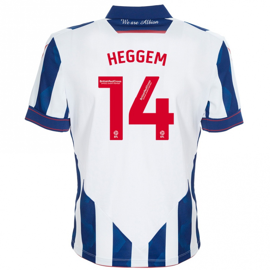 Niño Fútbol Camiseta Torbjørn Heggem #14 Blanco Azul Oscuro 1ª Equipación 2024/25 Argentina