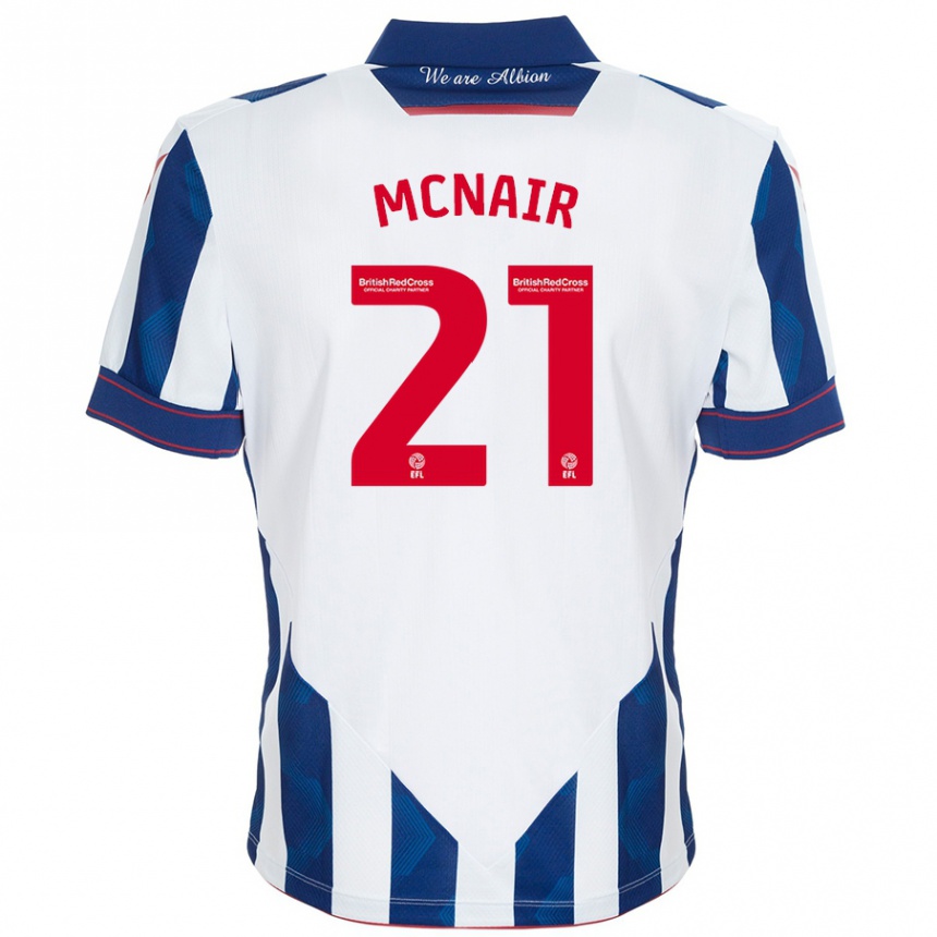 Niño Fútbol Camiseta Paddy Mcnair #21 Blanco Azul Oscuro 1ª Equipación 2024/25 Argentina