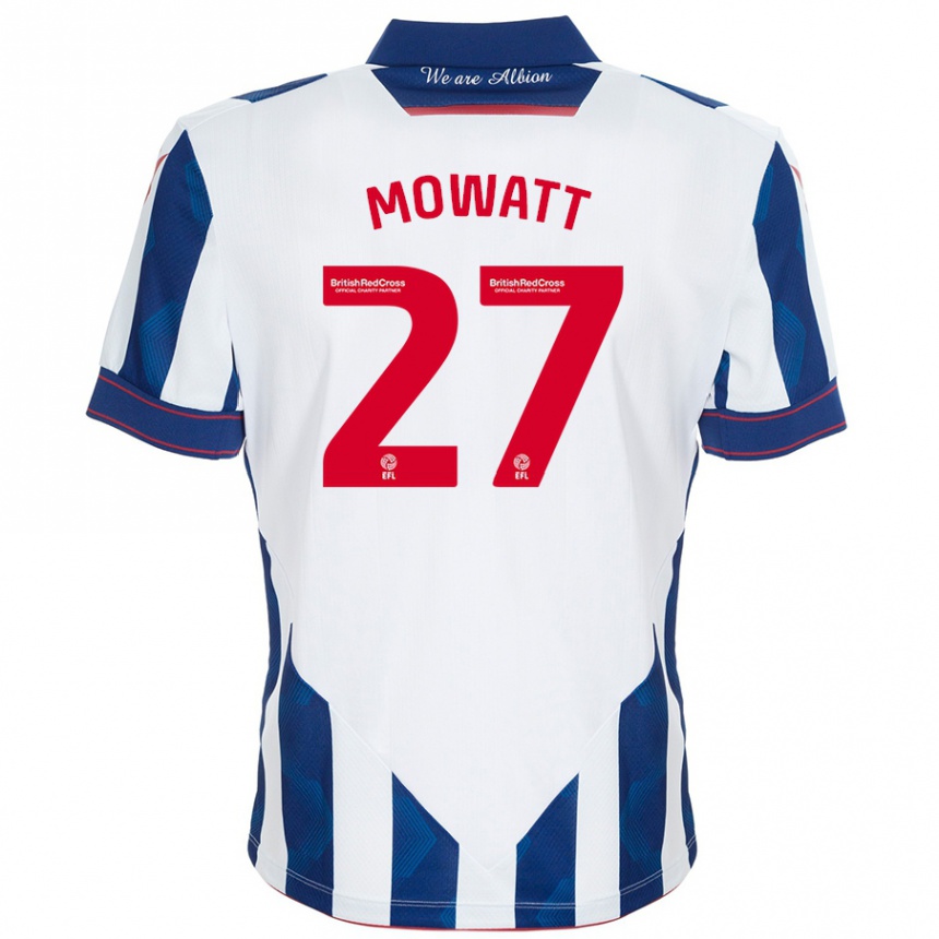 Niño Fútbol Camiseta Alex Mowatt #27 Blanco Azul Oscuro 1ª Equipación 2024/25 Argentina