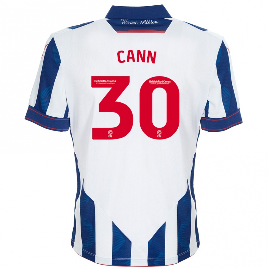 Niño Fútbol Camiseta Ted Cann #30 Blanco Azul Oscuro 1ª Equipación 2024/25 Argentina