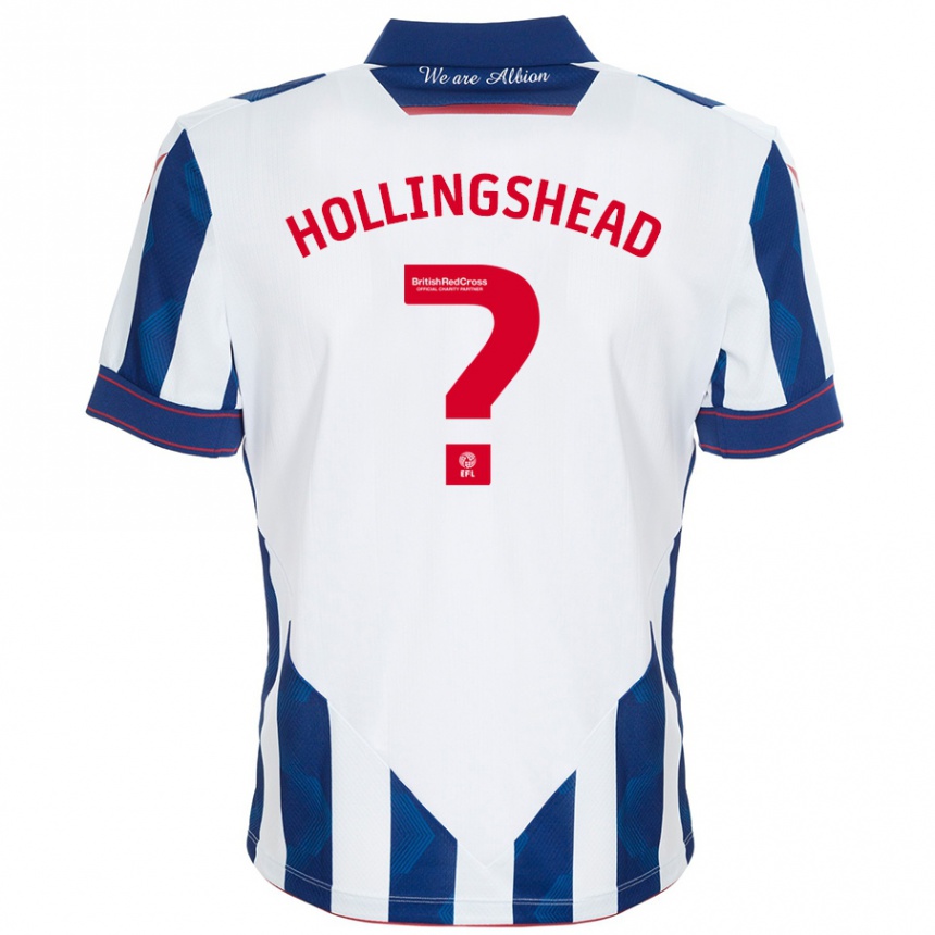 Niño Fútbol Camiseta Ronnie Hollingshead #0 Blanco Azul Oscuro 1ª Equipación 2024/25 Argentina