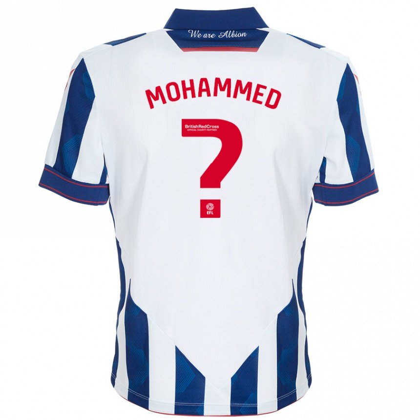 Niño Fútbol Camiseta Jamal Mohammed #0 Blanco Azul Oscuro 1ª Equipación 2024/25 Argentina