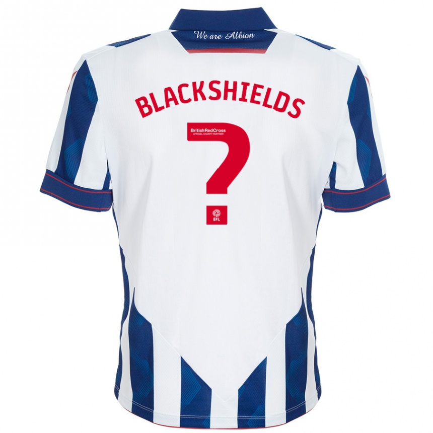 Niño Fútbol Camiseta Charlie Blackshields #0 Blanco Azul Oscuro 1ª Equipación 2024/25 Argentina