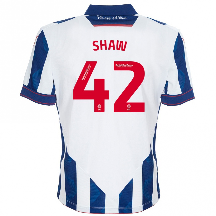 Niño Fútbol Camiseta Josh Shaw #42 Blanco Azul Oscuro 1ª Equipación 2024/25 Argentina