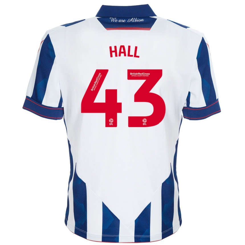 Niño Fútbol Camiseta Reece Hall #43 Blanco Azul Oscuro 1ª Equipación 2024/25 Argentina