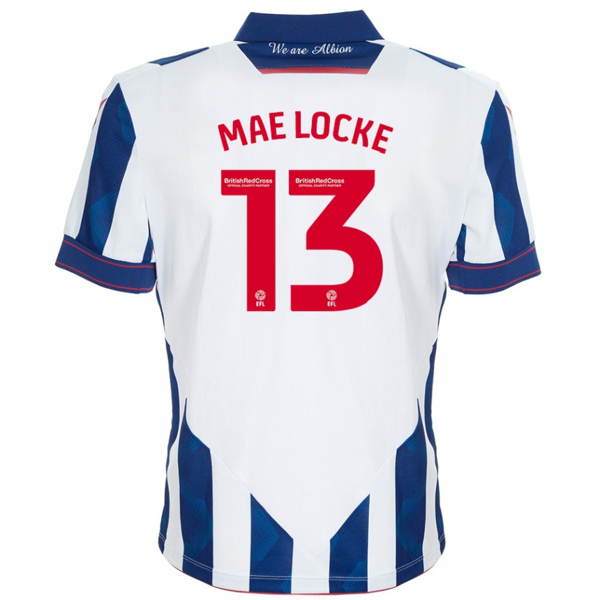 Niño Fútbol Camiseta Ellie Mae Locke #13 Blanco Azul Oscuro 1ª Equipación 2024/25 Argentina