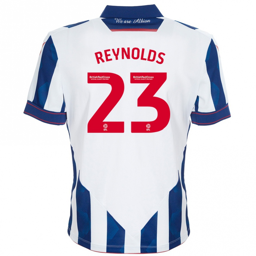 Niño Fútbol Camiseta Taylor Reynolds #23 Blanco Azul Oscuro 1ª Equipación 2024/25 Argentina