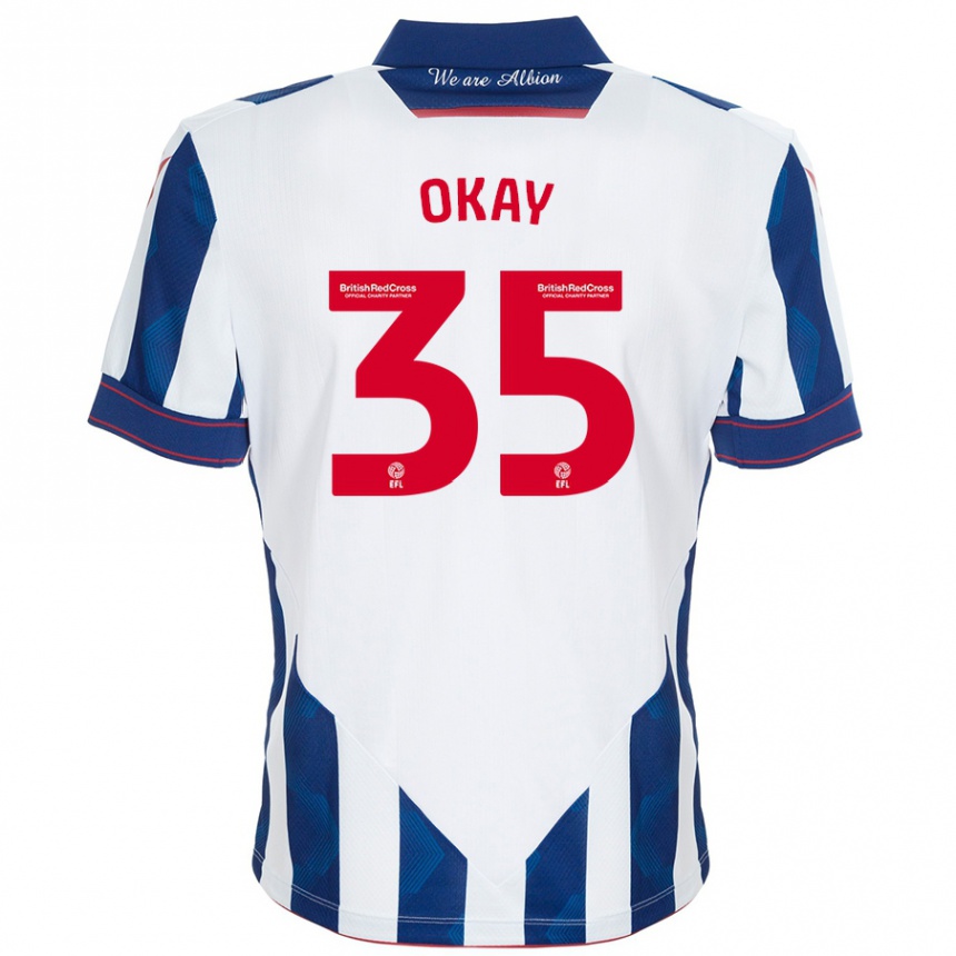 Niño Fútbol Camiseta Okay Yokuşlu #35 Blanco Azul Oscuro 1ª Equipación 2024/25 Argentina